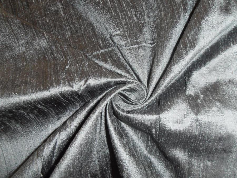 100% PURE SILK DUPIONI FABRIC DUSTY GREENY& BLACK colour 54&quot; wide WITH SLUBS MM48[1]