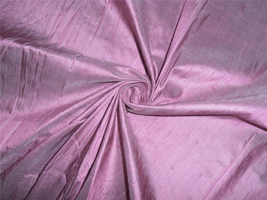100% PURE SILK DUPION FABRIC ONION PINK X IVORY colour 54&quot; wide WITH SLUBS