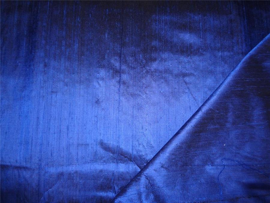 100% PURE SILK DUPION FABRIC ROYA BLUE X BLACK colour 54&quot; wide WITH SLUBS*