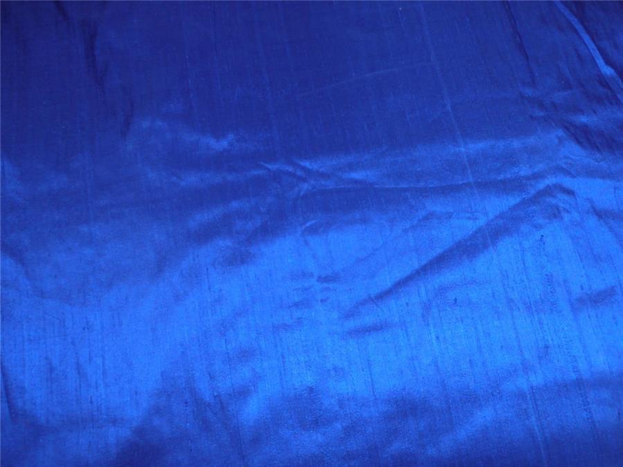 100% PURE SILK DUPION FABRIC ROYAL BLUE colour 54&quot; wide WITH SLUBS MM2[6]