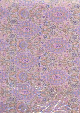 light pink / blue silk / viscose brocade