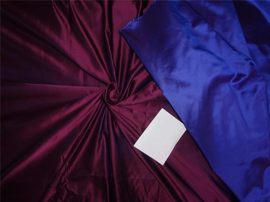 100% Silk Dutchess Satin plum x blue colour Heavy Weight 48 MOMME 60" wide reversable [8051]