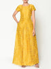 Silk Brocade fabric yellow x metallic gold color 44" wide BRO753[2]