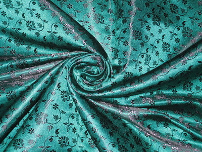 Silk Brocade fabric TEAL 44" wide BRO102[5]
