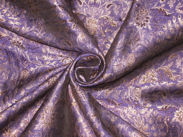 Silk Brocade fabric Purple &amp;Gold 44" wide BRO116[1] available on bulk preorder