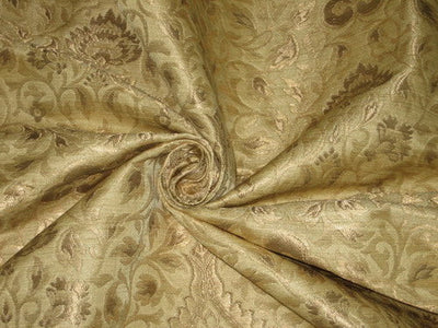 Pure Heavy Silk Brocade Fabric Gold &amp; Metallic Gold*