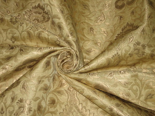 Heavy Silk Brocade Fabric Gold & Metallic Gold color 44" wide BRO117[3]