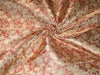 Silk Brocade Fabric Dark Maroon &amp; Gold color