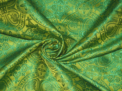 Silk Brocade Vestment Fabric Light & Dark Green color 44" wide BRO123[3]