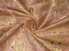 Heavy Pure Silk Brocade Fabric Pink, Wine &amp; Gold 44" wide BRO126[4]