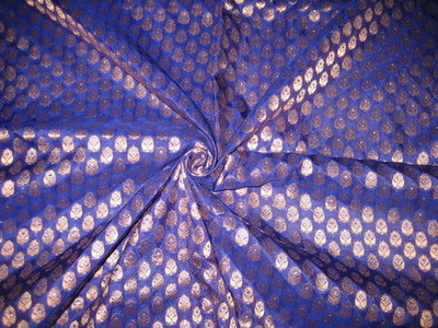 SILK BROCADE FABRIC Blueish Purple &amp; metallic BRO133[5]