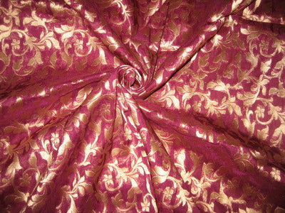 Silk Brocade fabric Purple &amp; Metallic Gold 44" wide BRO133[6]