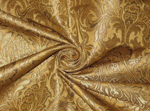 Pure Silk Brocade Fabric Metallic Bronze &amp; Gold color 44" wide BRO139[4] available for bulk preorder