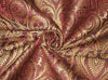 Silk Brocade Fabric Metallic Gold,Wine &amp; Jet Black 44" wide BRO141[5]