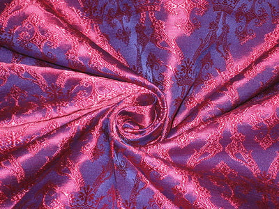 Silk Brocade Fabric Pink & Purple color 44" wide BRO154[3]