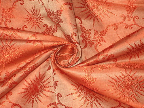 Silk Brocade fabric Orange Vestment Design 44" wide BRO123[1]