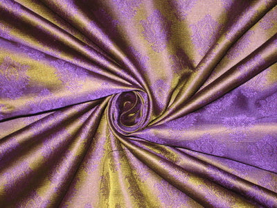 Silk Brocade Fabric Iridescent Green &amp; Purple 44" wide BRO162[1]