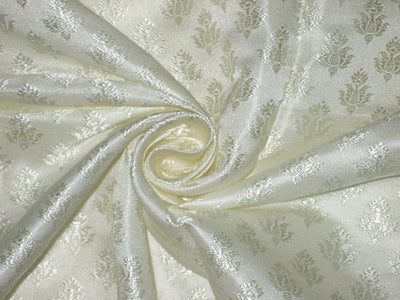 Silk Brocade fabric Ivory cream colour 44" wide BRO163[4]