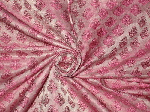 Silk Brocade Light Pink &amp; Pink color 44" wide BRO173[5]