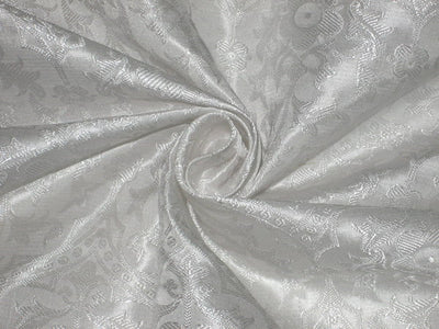Silk Vestment Brocade Fabric Ivory White BRO107[2]
