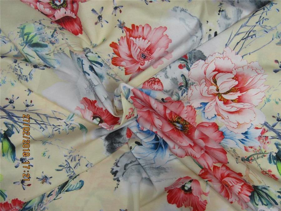 Modal printed fabric 58&quot; wide-floral