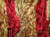 100% Crushed Velvet Fabric Gold x Red color Discharge Print 58" wide [8428]