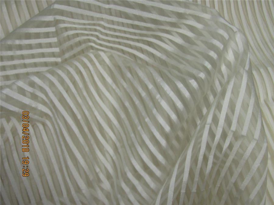 silk organza stripe natural ivory color 44&quot;wide [8440]