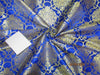 Silk Brocade Fabric royal blue x Metallic Gold color 44&quot;