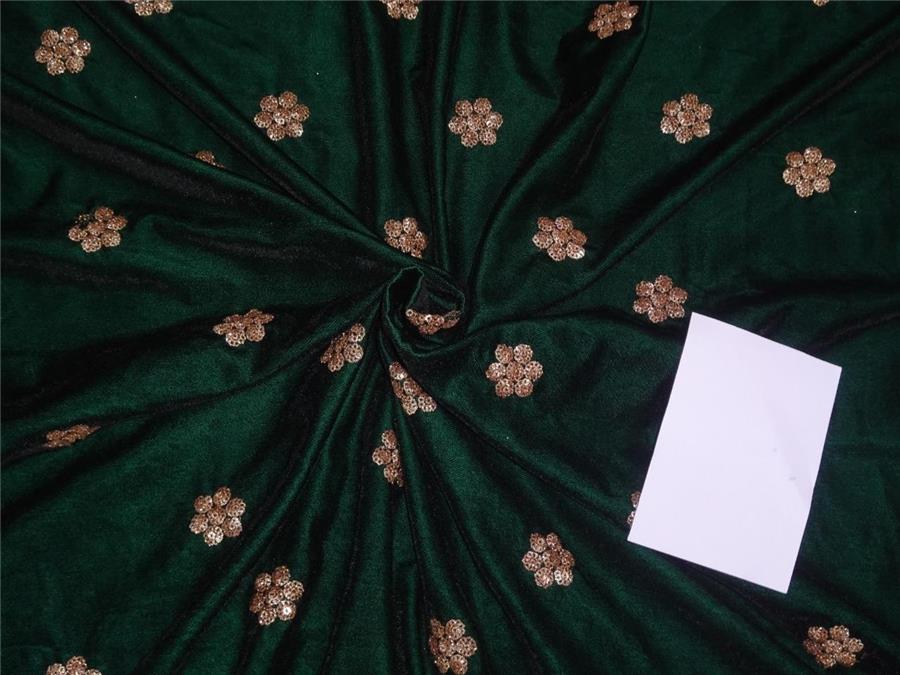 Iridescent Embroidered Dark Green Micro Velvet Fabric ~ 44&quot; wide