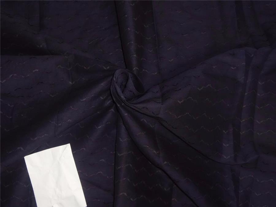 cotton organdy fabric leno dobby curvy zigzag design 44&quot; dark navy blue