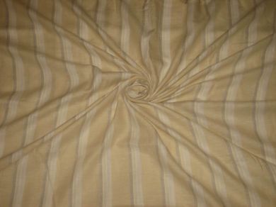 100% Chambray Linen Lime Yellow ,Beige & White horizontal stripe Fabric 58" wide[988]