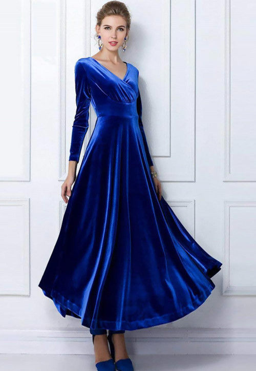 100% Cotton Velvet Rich Blue Fabric 44