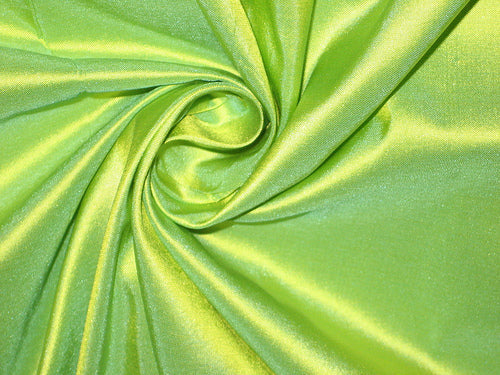 Pure SILK TAFFETA FABRIC Lime Green color 80 gms 54&quot; wide