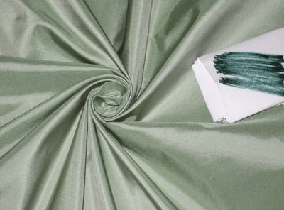 100%  SILK TAFFETA FABRIC Mint Green with Ivory Shot TAF30[1]