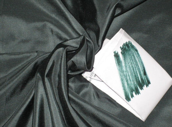 Pure SILK TAFFETA FABRIC Grey with Dark Teel Green Shot 54&quot; wide