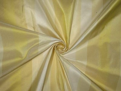 Silk Taffeta Fabric Butter, Cream, Ivory &amp; Gold stripes 54 inches wide/137 cms stripes are from selvedge to selvedge TAFS17[1]