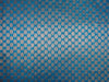 SILK BROCADE FABRIC TURQUOISE BLUE AND GOLD COLOR 44" WIDE BRO532[5]