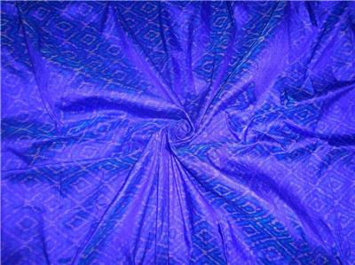 100% pure silk dupion ikat fabric blue colour 44&quot; wide