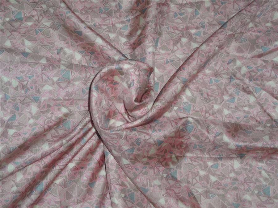100% silk twill printed fabric-geometric pastels 44&quot;single length 3 yds