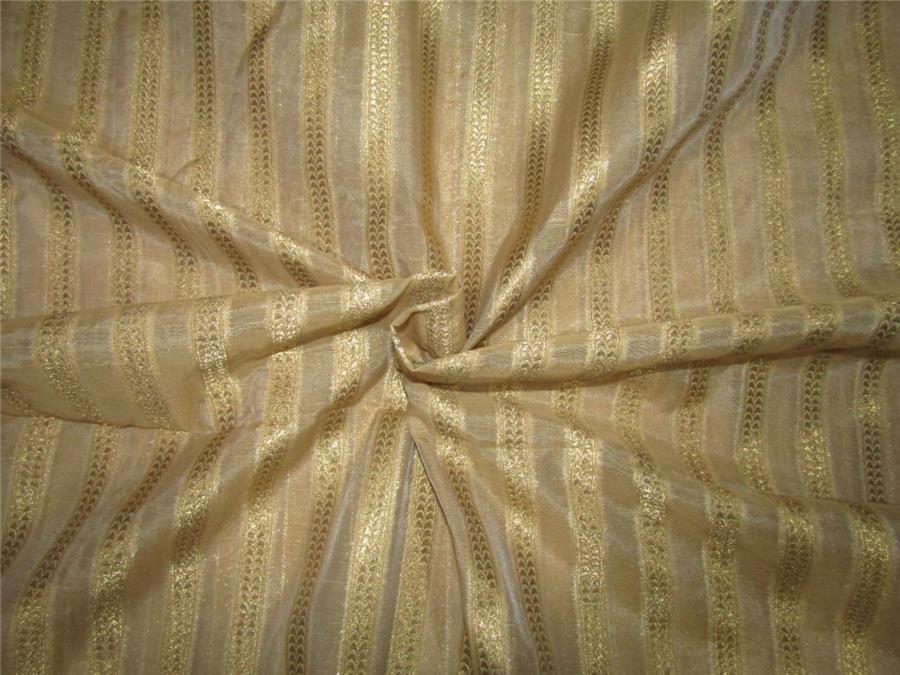 Silk Cotton Chanderi Fabric gold x metallic gold 44&quot; wide