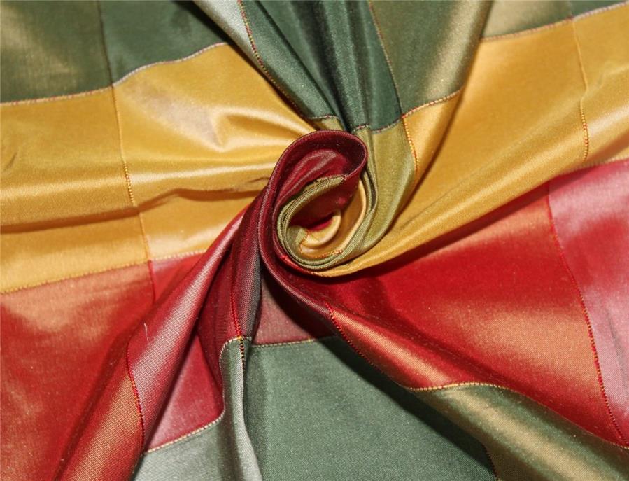 100%silk taffeta fabric multi color ribbed satin plaids 54&quot;TAFC64[1]