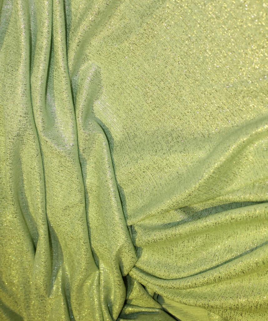 Mint Green shimmer silver Lycra lurex fabric ~ 58&quot; wide.