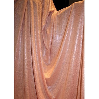 Pinky Peach shimmer silver Lycra lurex fabric ~ 58&quot; wide.