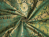 Brocade fabric emerald green x metallic gold color 44&quot;wide