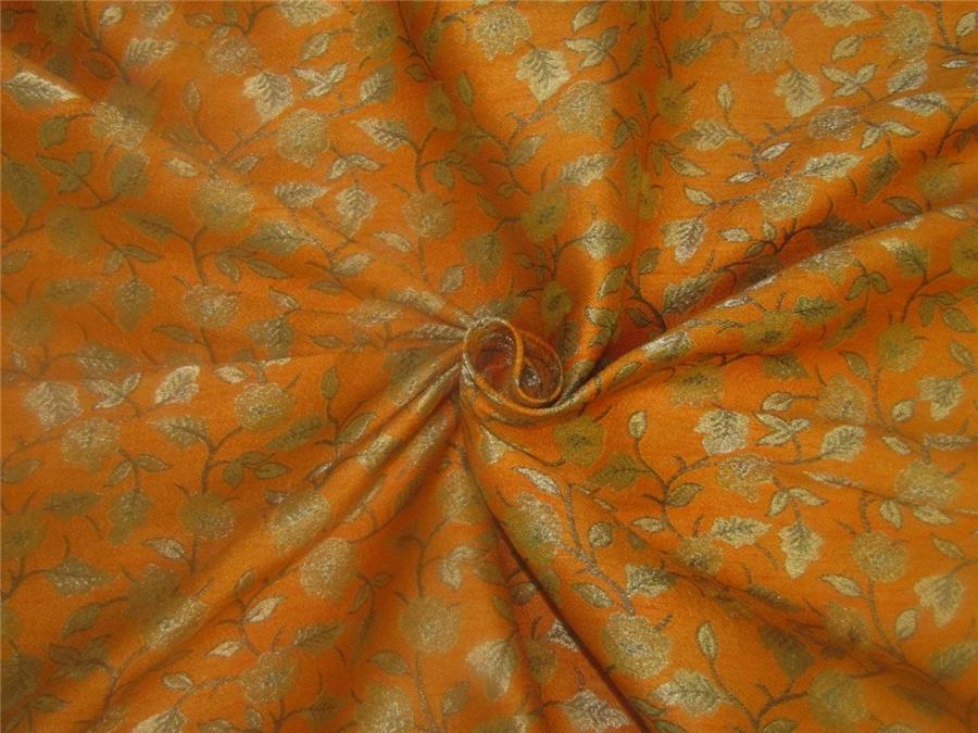 Brocade fabric mustard and gold Color 44&quot;