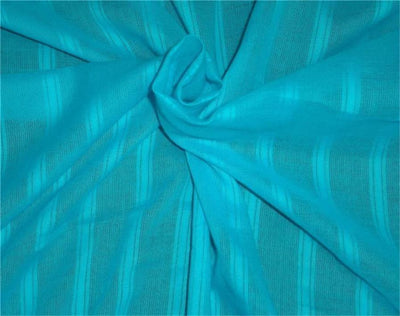 100% Cotton self stripe fabric turquoise blue color 44" wide [8804]
