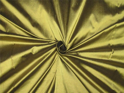 100% pure silk dupion golden olive x black color 54" wide DUP255[3]