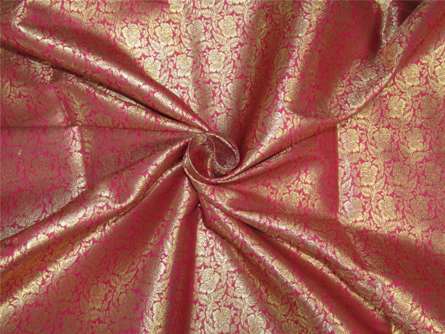 Brocade fabric pink x metallic gold color 44&quot; wide