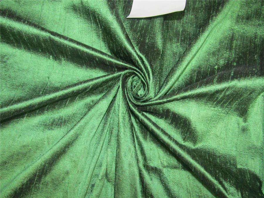 100% Pure SILK Dupioni FABRIC Green x black color 54&quot; wide with slubs*MM75[4]