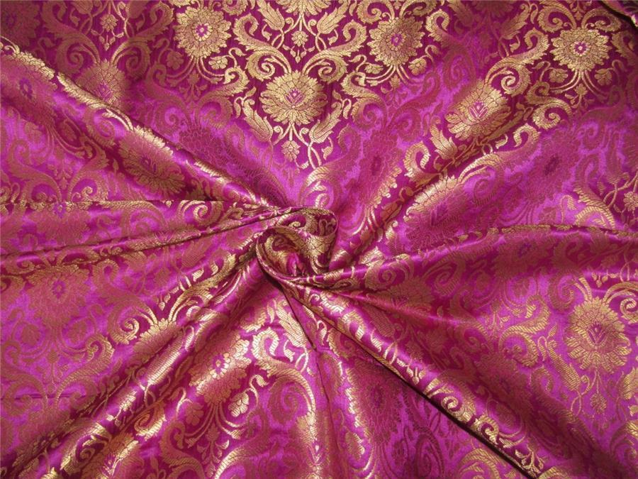Brocade fabric purple x metallic gold color 44&quot; wide